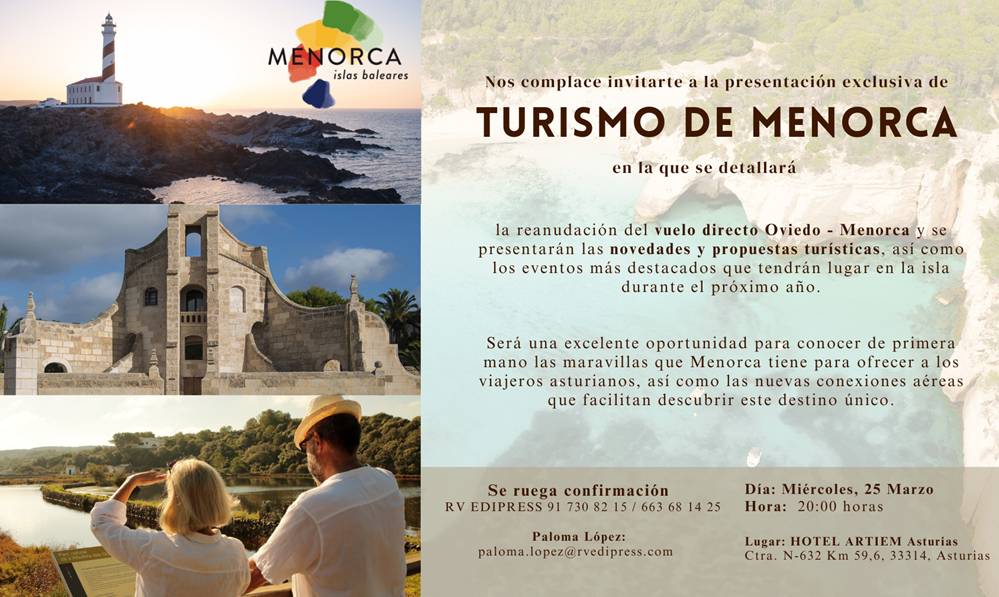 Asturias acoge la presentación de Turismo de Menorca coincidiendo con el regreso del vuelo directo