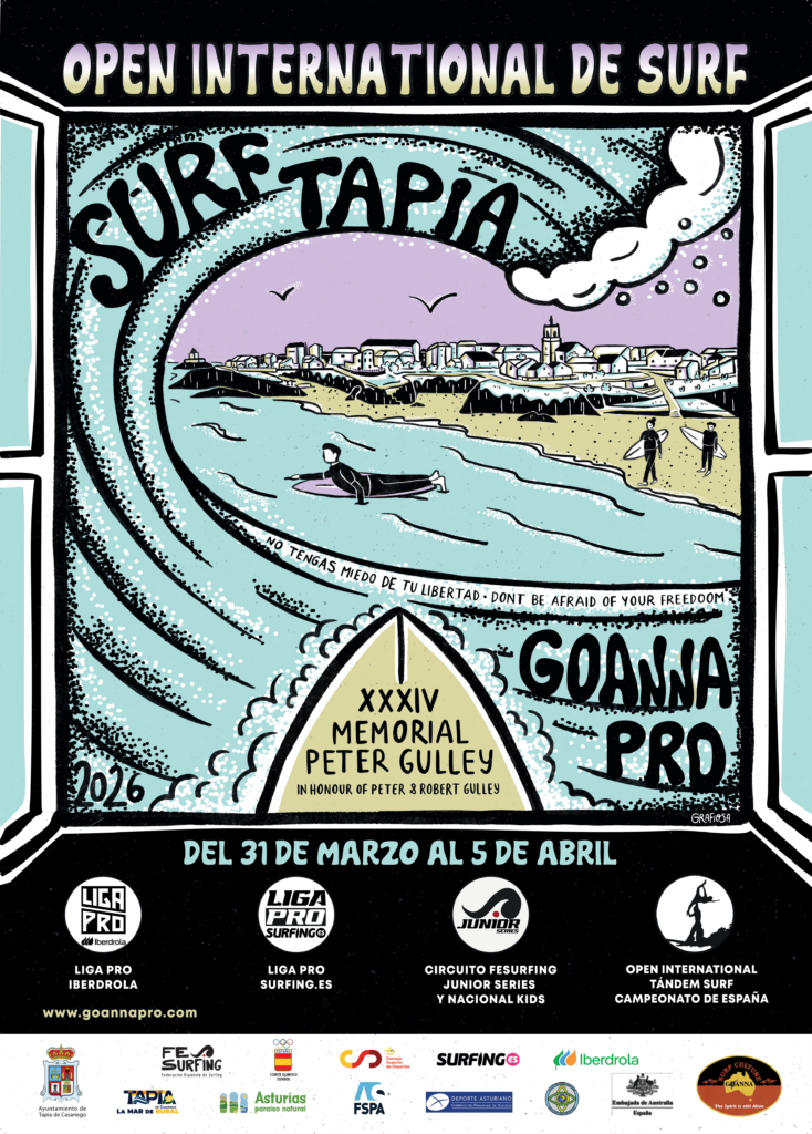 Tapia de Casariego acoge el Goanna pro 2026, el gran evento de surf de Semana Santa en Asturias