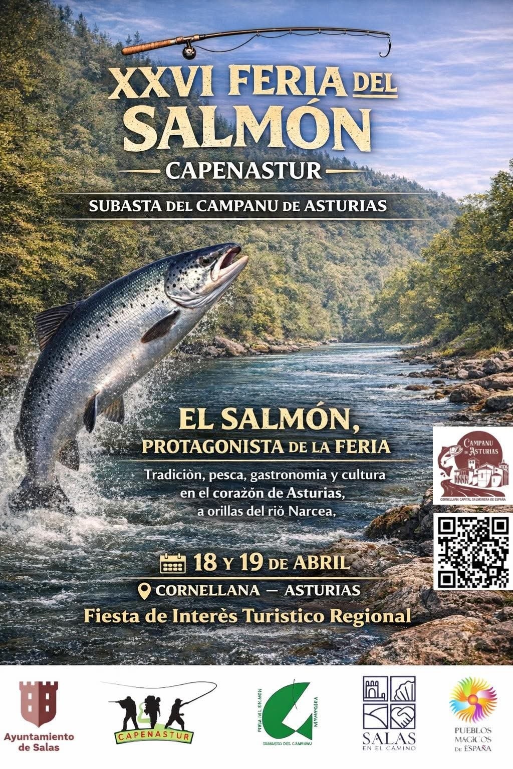 La Feria del Salmón regresa a Cornellana los días 18 y 19 de abril con el Campanu como gran protagonista