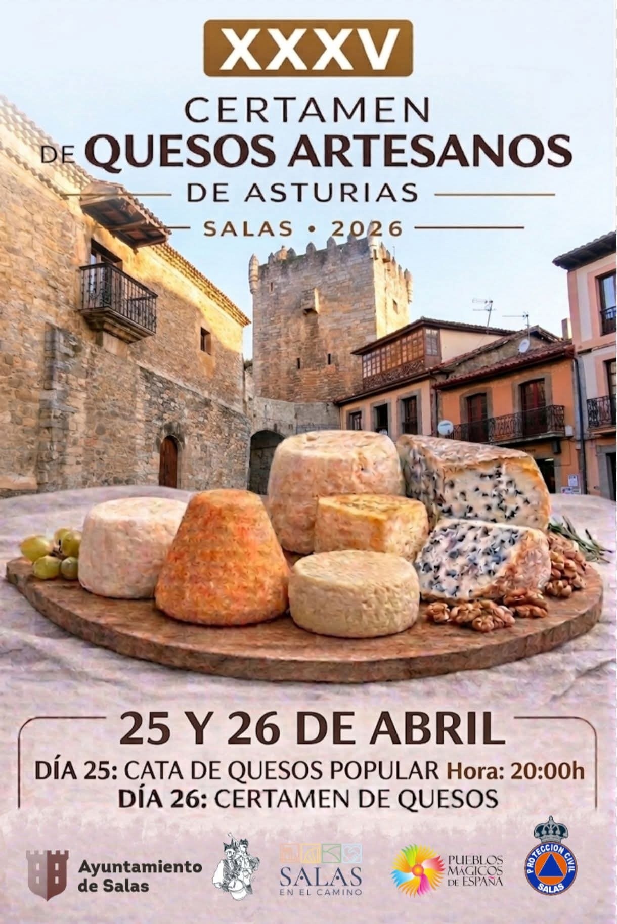 El certamen de quesos artesanos de Asturias regresa a Salas el 25 y 26 de abril