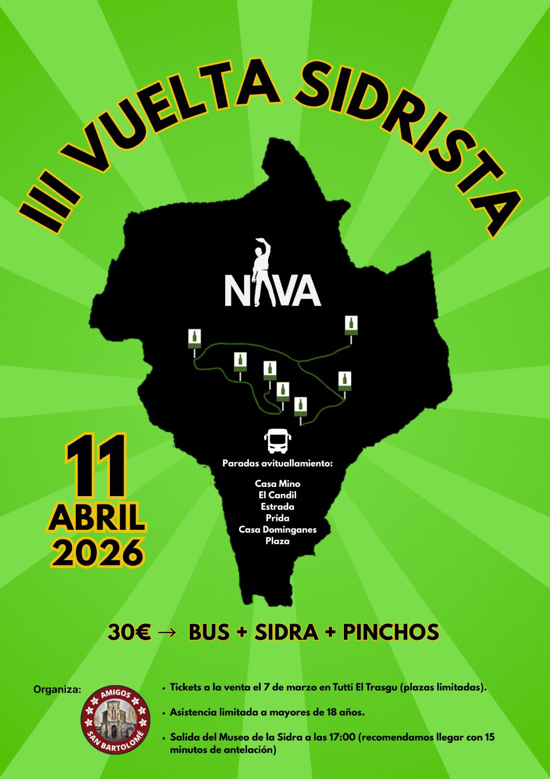 La Vuelta SIdrista regresa a Nava el 11 de abril con recorrido gastronómico por el municipio
