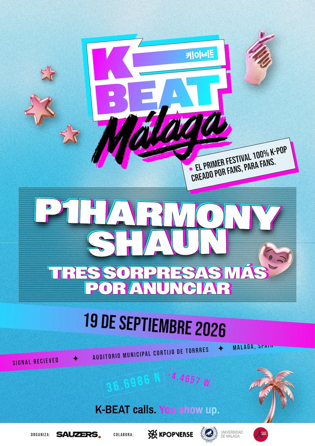 K-Beat Málaga anuncia a P1Harmony y SHAUN como primeros artistas confirmados